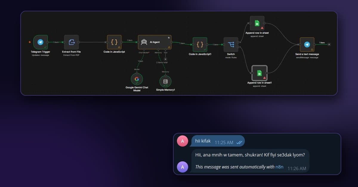 AI Agent Telegram Bot screenshot